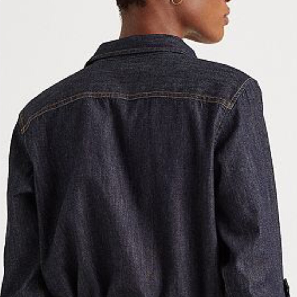 Lauren Ralph Lauren dark blue Denim long sleeve roll up shirt Size MEDIUM - Picture 4 of 8